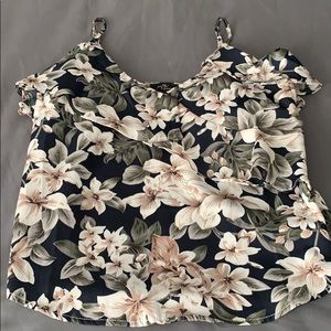 Spaghetti string floral shirt